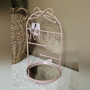 Pink Jewelry Holder with Mirror